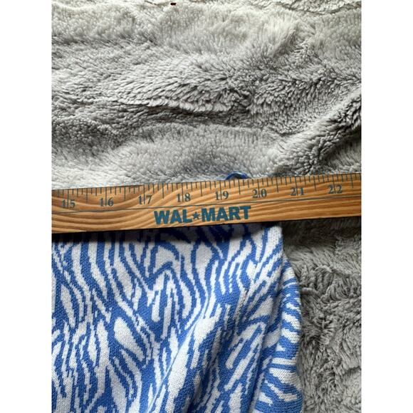 Diane von Furstenberg Women's BLUE FLORAL Collared Midi Wrap KNIT Dress Plus XXL - Picture 9 of 9